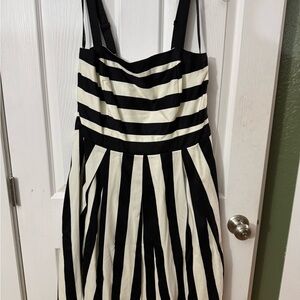 City Chic Monochrome Striped Midi Dress